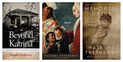 Three book covers by Natasha Trethewey
