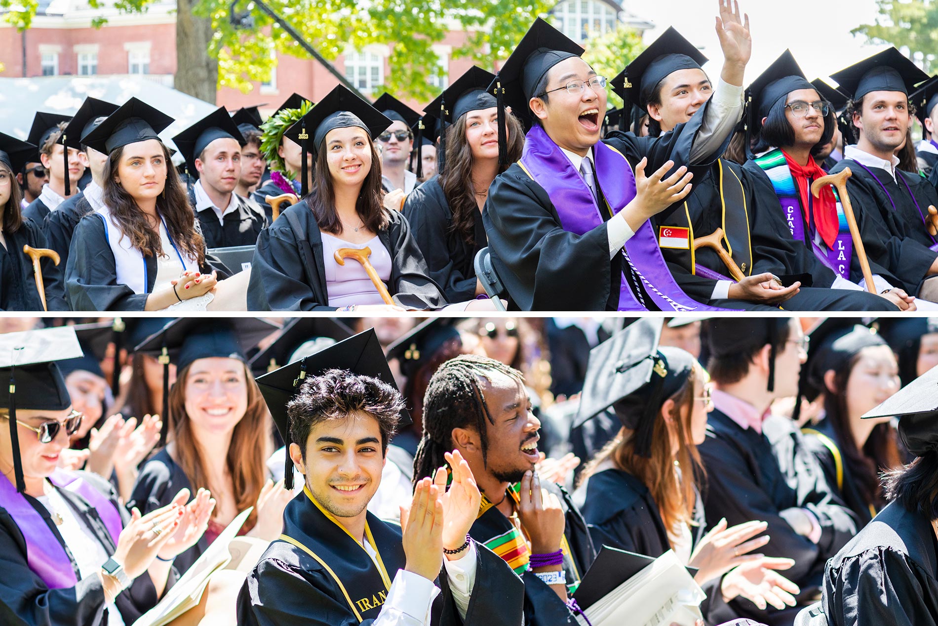 Students cheer on their fellow graduates.
