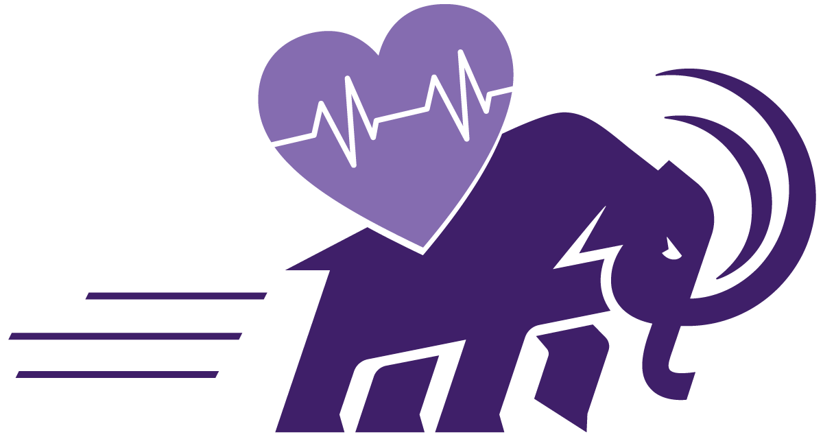 Mammoth with heart rate symbol