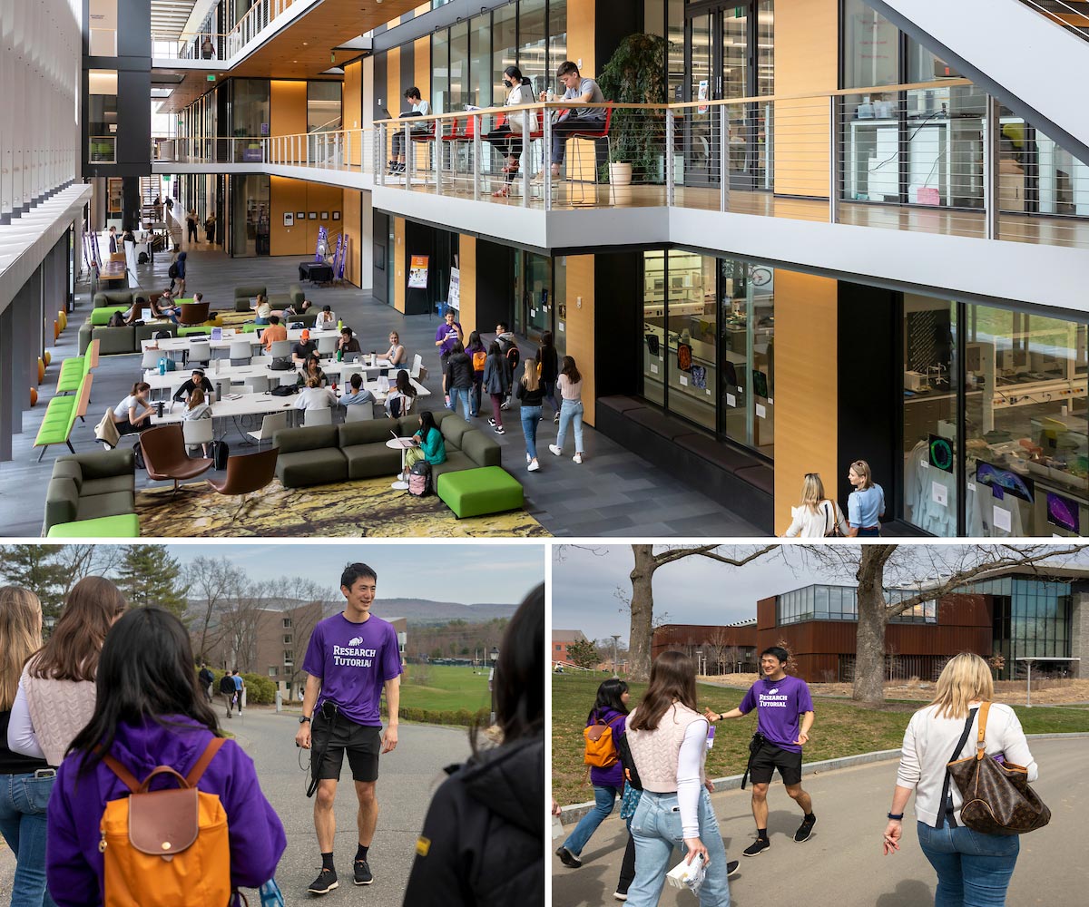 Admitted students and families tour the interior and exterior of the Science Center.