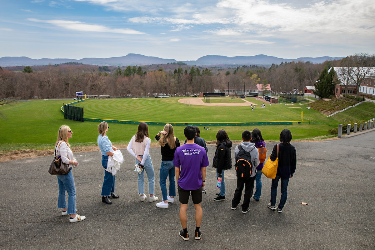 A tour of Amherst College campus highlighting the view of the Mt Holyoke range.