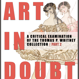 "Art in Doubt" poster showing an illustration of two ballerinas